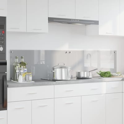 vidaXL - Keukenachterwand - 2 - st - Lichtgrijs - 90 - x - 40 - cm - gehard - glas