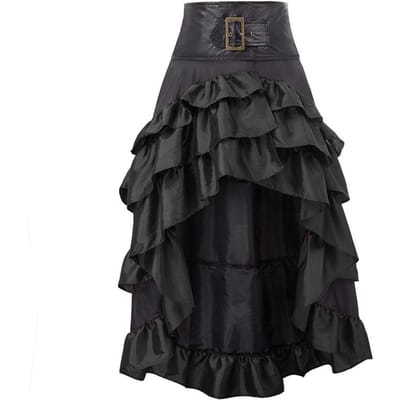 Mode Femme Médiéval Cosplay Costume Jupe Gothique Décontracté Ourlet Haut Bas Robe Élégante S