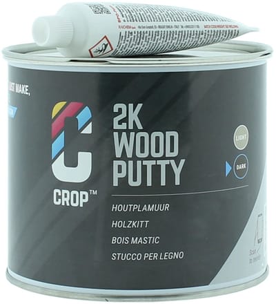 CROP Houtplamuur 2K - 750 ml - Donkerbruin Plamuur - Reparatie voor Meubels - Polyesterplamuur - Overschilderbaar & Sneldrogend