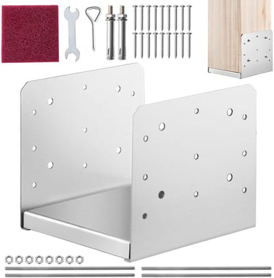 203,2 X 203,2 Mm Verstelbare Paalvoet, Roestvaststalen Paalankerbeugel (Binnenkant 198 X 185), Ideaal voor Paviljoendekken, Veranda-Leuningen, Leuningsteunen, Decoratieve Ankerplaat