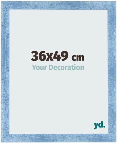 Your Decoration - Fotolijst 36x49 cm - MDF - Helder Blauw Geveegd - Pisa