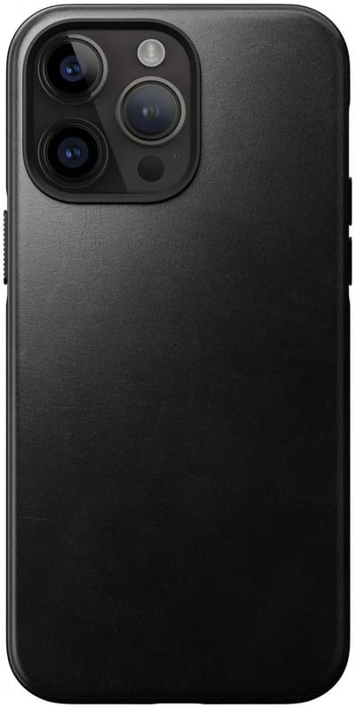 Nomad - Rugged Horween Leather geschikt voor iPhone 14 Pro Max Mag hoesje - Zwart