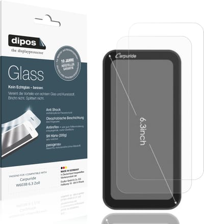 dipos – 2x Matte Pantserfolie geschikt voor Carpuride W603B 6.3 Zoll | 9H Screenprotector