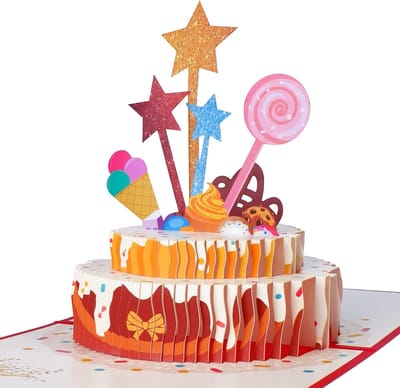 Verjaardagskaart 3D Pop-Up, Creatieve Gelukkige Verjaardag Kaart, Unieke DIY Verjaardagskaart met Enveloppen en Papier Jam voor Vrouwen, Mannen en Kinderen
