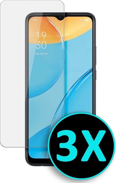 HB Glas voor Oppo A16 & HB Hoesje Geschikt voor Oppo A16S Screenprotector Glas Gehard Tempered Glass - 3 Stuks
