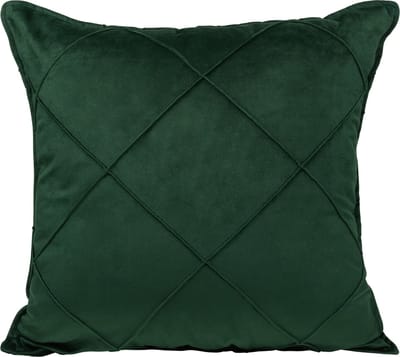 QUVIO Kussensloop met ruit patroon - 50 x 50 cm - Fluweel - Donker Groen