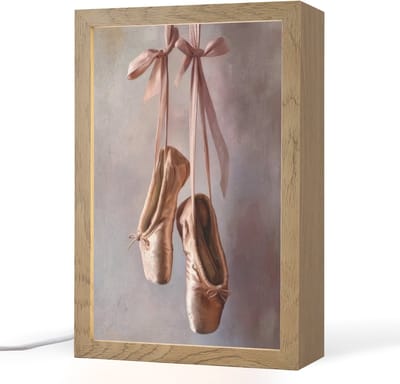 Tafellamp 20x30 cm - LED lamp - Balletschoenen - Satijn - Aardetinten - Decoratieve tafellampen - Dimbaar - Tafellampje slaapkamer - Woonkamer binnen