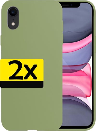 Hoesje - 2 Stuks - Geschikt voor Apple iPhone XR - Sterk & Shockproof - Case Siliconen - Back Cover - Telefoon Hoes - Telefoonhoesjes - Groen