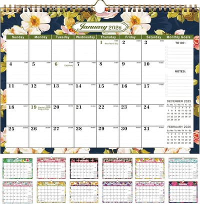 Grote Wandkalender 2025-2026 - 18 Maanden Hangende Maandplanner met Notities
