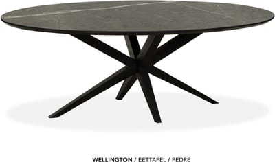 Maxfurn - Ovale eettafel 180x102cm met verjongde rand | Zeer krasvast | Kleur: Pedra