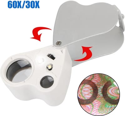 Juweliersloep Met Dual Lens I Vergrootglas I 2 Loepen in 1 I 60 & 30 X Vergroting I Met Led Lampje