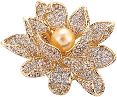 Bloeiende Bloem Broche - Kleding Accessoire - Outfit Versieren - Spiegelpolijst Proces - 1 kg - Goudkleurig