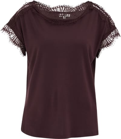WE Fashion Dames jersey T-shirt met kant