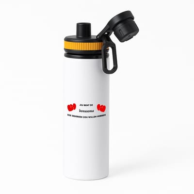 Hacebo® - jij bent de bonusoma die iedereen zou willen hebben waterfles met draaidop oranje - Oma - geweldige oma - liefste oma - verjaardag - cadeau - kado - bedankje - geschenk - water fles - 850ML
