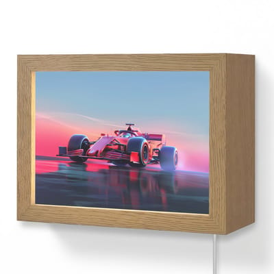 Wandlamp 20x15 cm - Oplaadbaar - Formule 1 - Race - Auto - Jongens - Wandlampen binnen woonkamer - Slaapkamer lamp met kabel - Decoratieve nachtlamp - Vloerlamp snoer