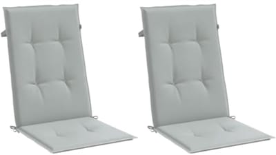 Comfortabele Stoelkussens voor Tuin en Bank - 2 Stuks Hoog Rug 120x50x4 cm Lichtgrijs