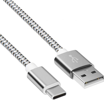 USB C kabel | Laadsnelheid 5V / 2A / 10 watt | USB 2.0 | 480 Mb/s | Type A naar C | Male to male | Zilver | 1.5 meter | Allteq