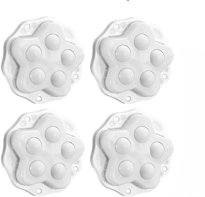 Meubelwielen - 8 stuks - Zwenkwielen - meubelwielen kogel - kleine meubelwielen - zelfklevende meubelrollen - mini-kogelwielen - kogelwielen - kogelwielen zelfklevend - Universele - Vijf kralen - Lijmkralen - Wit