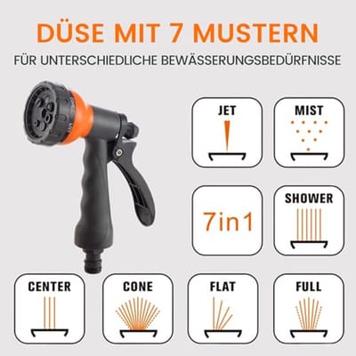 Automatische Tuinslanghaspel 25 m met Multisproeier en Aansluitslang
