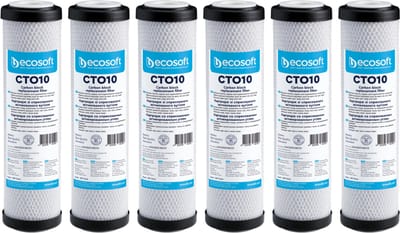 Ecosoft 6 stuks - Aktieve Kool filter - koolfilter - voor 10" filterhuis , carbonfilter - carbon block