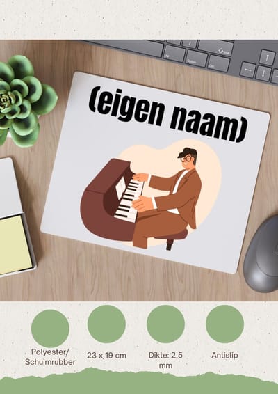 Akyol - piano man met eigen naam Muismat - Piano - muziek liefhebbers - iemand die houdt van piano spelen - verjaardag - cadeau - kado - 23 bij 19 cm