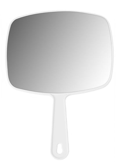 Dailygoody - Grote handspiegel - Kappershandspiegel met handvat - Hoge resolutie - Zwart - Eenzijdige spiegel - Geschikt voor kappers en thuisgebruik ...