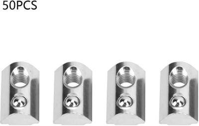Dailygoods- T-slot Moeren Set 50 Stuks - Europese Standaard - Elastische Moeren - Bevestigingsmiddelen - Koolstofstaal - Vernikkeld - Bevestigingsmoeren