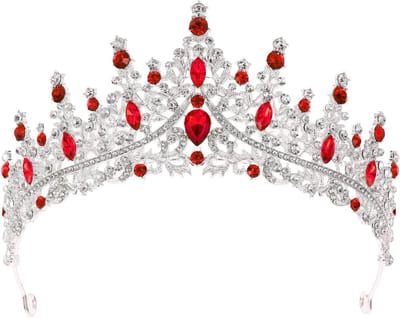 Zilveren Kristallen Diadeem en Kroon voor Bruiloft, Feest of Verjaardag - Hoofdband voor Dames