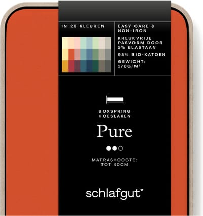 Schlafgut Pure Jersey Boxspring Hoeslaken M - 120x200 - 130x220 269 Red Mid