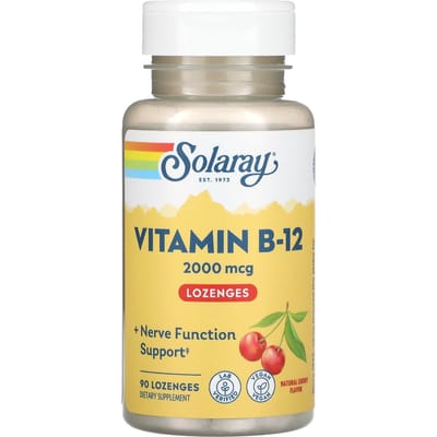 Vitamine B12, Natuurlijke Kersensmaak, Suikervrij, 2000 mcg, 90 Zuigtabletten