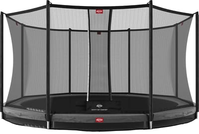 BERG Favorit InGround 430 Trampoline - Safety Net Comfort - AirFlow Springdoek - Grijs