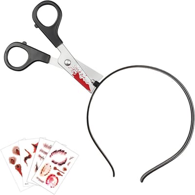 Halloween Mes Hoofdband met 5 Realistische Littekens Tatoeages voor Kostuum Accessoires en Feest Props voor Volwassenen en Kinderen