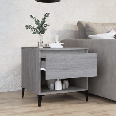 vidaXL - Bijzettafel - 50x46x50 - cm - bewerkt - hout - grijs - sonoma - eikenkleur