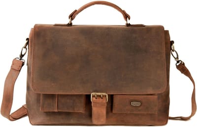 HAROLD'S Leren Business tas Afzonderlijke gevallen Antic Briefcase Nature Bruine