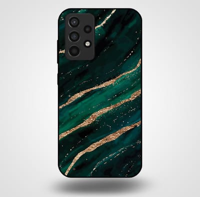 Smartphonica Telefoonhoesje voor Samsung Galaxy A52 5G met marmer opdruk - TPU backcover case marble design - Groen Goud geschikt voor Samsung Galaxy A52 5G
