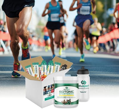Natusport Marathonbundel - 4 Marathons - Sportdrank, Energiegels & Sportrepen voor Duursport - Lemon