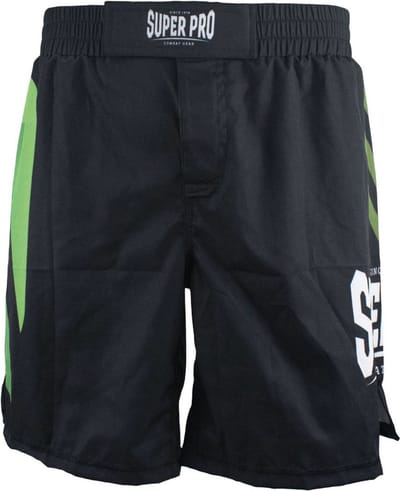 Super Pro Combat Gear MMA Short No Mercy Zwart/Groen/Zilver Small