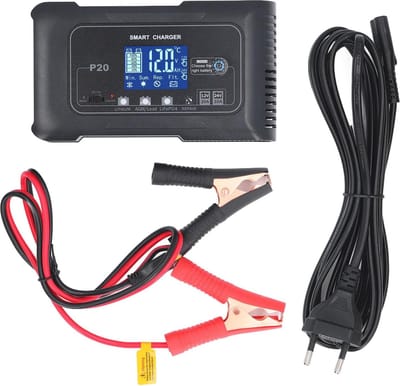 Slimme Acculader - Batterijoplader Auto - Voertuigen Opladen - Automatische Detectie - 12V/20A 24V/10A - Zwart