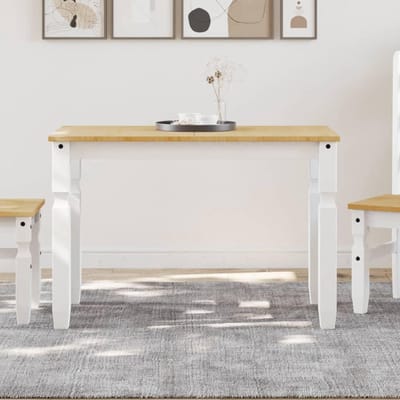 Eettafel - Keukentafel - Gezellig dineren - Massief grenenhout - 112x60x75 cm - Wit