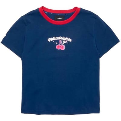 MLB Philadelphia Phillies SS26 Imprimé Bow Color Block Col Rond Mode Classique Confortable Coupe Ajustée Manches Courtes T-Shirt 3FTSN6363-10NYD S blue