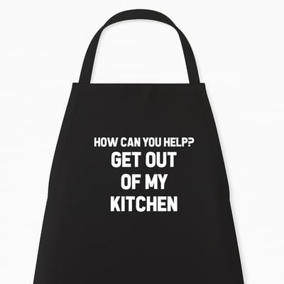 Keukenschort "Get out of my Kitchen" | Grappig Kerstcadeau & Sinterklaas | Grappig kookschort