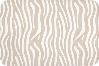 Badmat 90x60 cm - Antislip - Abstract - Zebra - Beige - Badmatten voor badkamer - Badkamermat - Douchemat - Badkamer mat