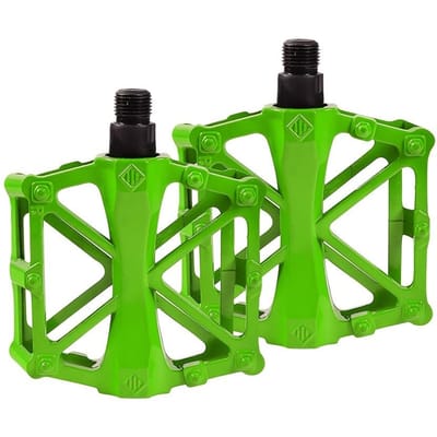 Pédales de vélo larges en alliage d'aluminium en forme de X - Durables pour vélos de montagne et de route, Noir vert