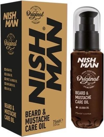 Nishman Baardolie Baard en Snor Verzorging 75ml, Cederhout Menthol voor Heren