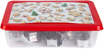 Zenker Kerst Steekvormenbox - Set: 19-delig - Speciaal kenmerk: in kerstdesign - Motieven: kerstman, hart, maan, dennenboom, engel, komeet, bel, cirkel en andere - Voor heerlijke koekjes - Uitsteekvormen