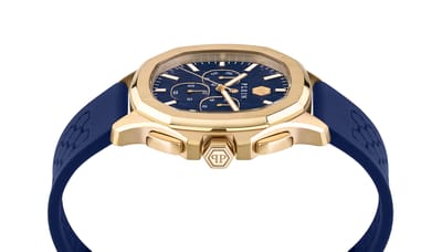 Philipp Plein $keleton $pectre PWSAA0323 Horloge - Siliconen - Blauw - Ø 44 mm