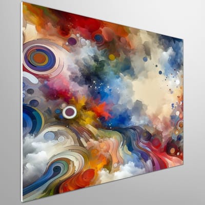 Olieverf aquarel schilderij | Schitterend samenspel van kleur en transparantie in hedendaags meesterwerk | Kunst - 100x100 centimeter op Forex | Foto op Forex