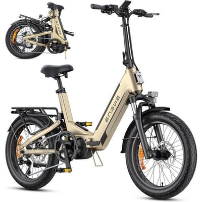 Opvouwbare elektrische fiets - ENGWE - L20 3.0 Pro - Afneembare batterij 48 V 15 Ah - Actieradius 160 km - Goud goud