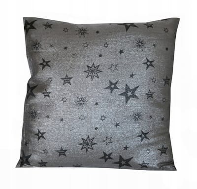 Decoratieve Kussensloop 40x40cm - Zwart met Zilveren Sterren