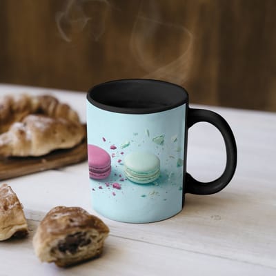 Magische Mok - Foto op Warmte Mokken - Koffiemok - Macarons - Kleurrijk - Pastel - Magic Mok - Beker - 350 ML - Theemok